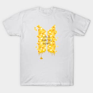 Life is sweet as honey, Honey Comb, Yellow, Dripping honey K-Pop BTS Dynamite T-Shirt